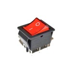 Кнопка KCD4 6pin з червоною підсвіткою